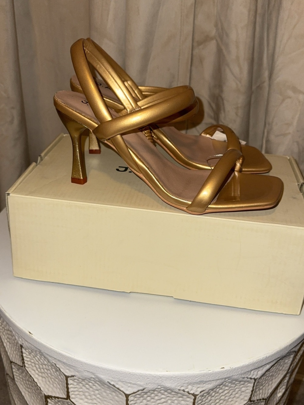 J. Adams Naiomi Vegan Open Toe Stiletto Sandals